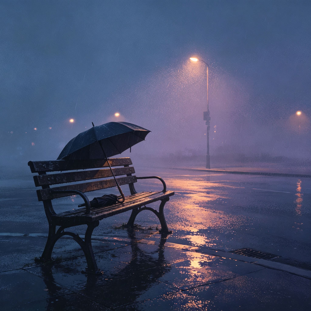 雨夜空长椅伤感孤独微信头像