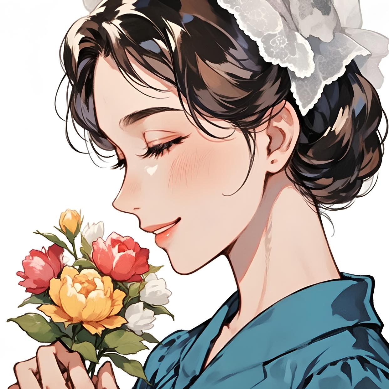 复古80年代成熟女性头像