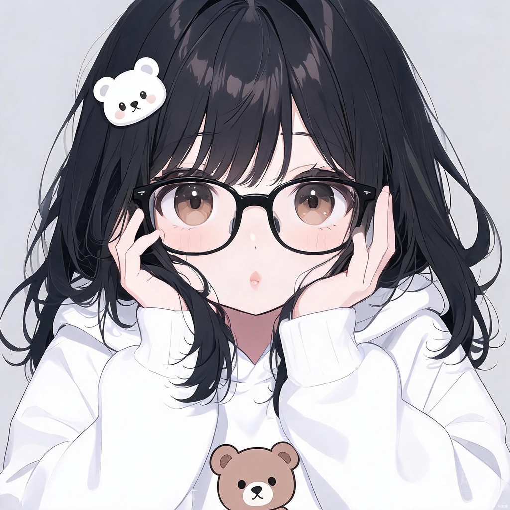 动物连帽卫衣眼镜女孩头像合集