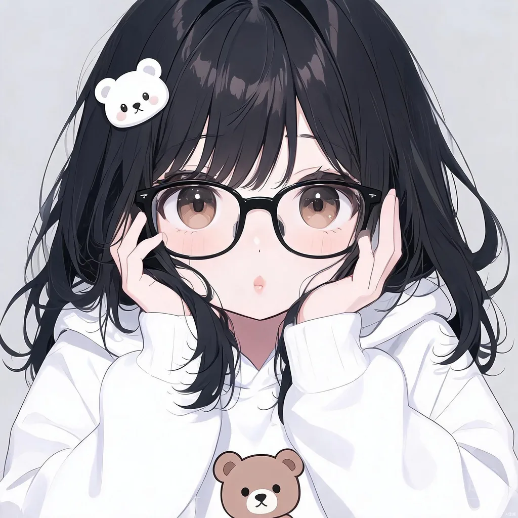 动物连帽卫衣眼镜女孩头像合集