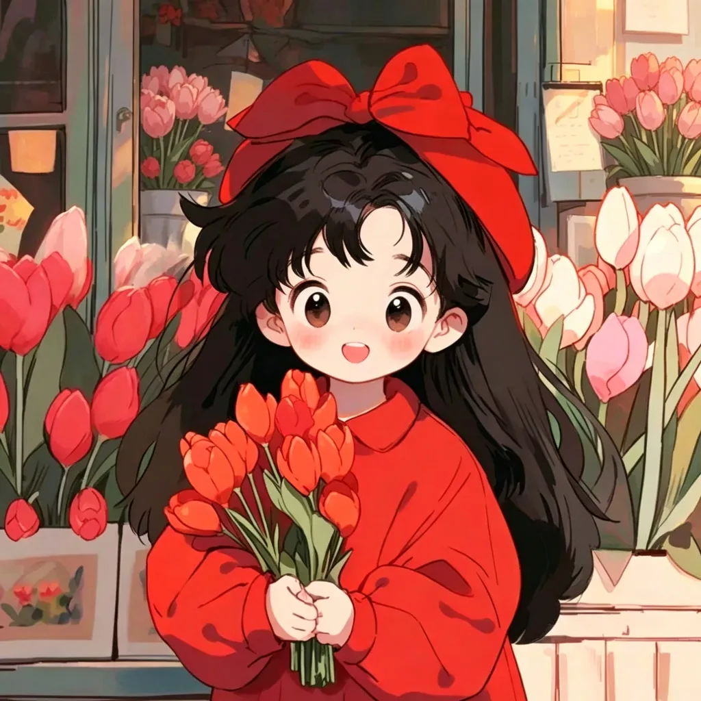 蝴蝶结抱花日漫头