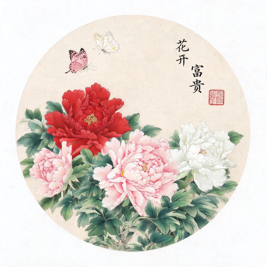 工笔牡丹蝴蝶富贵满堂头像合集