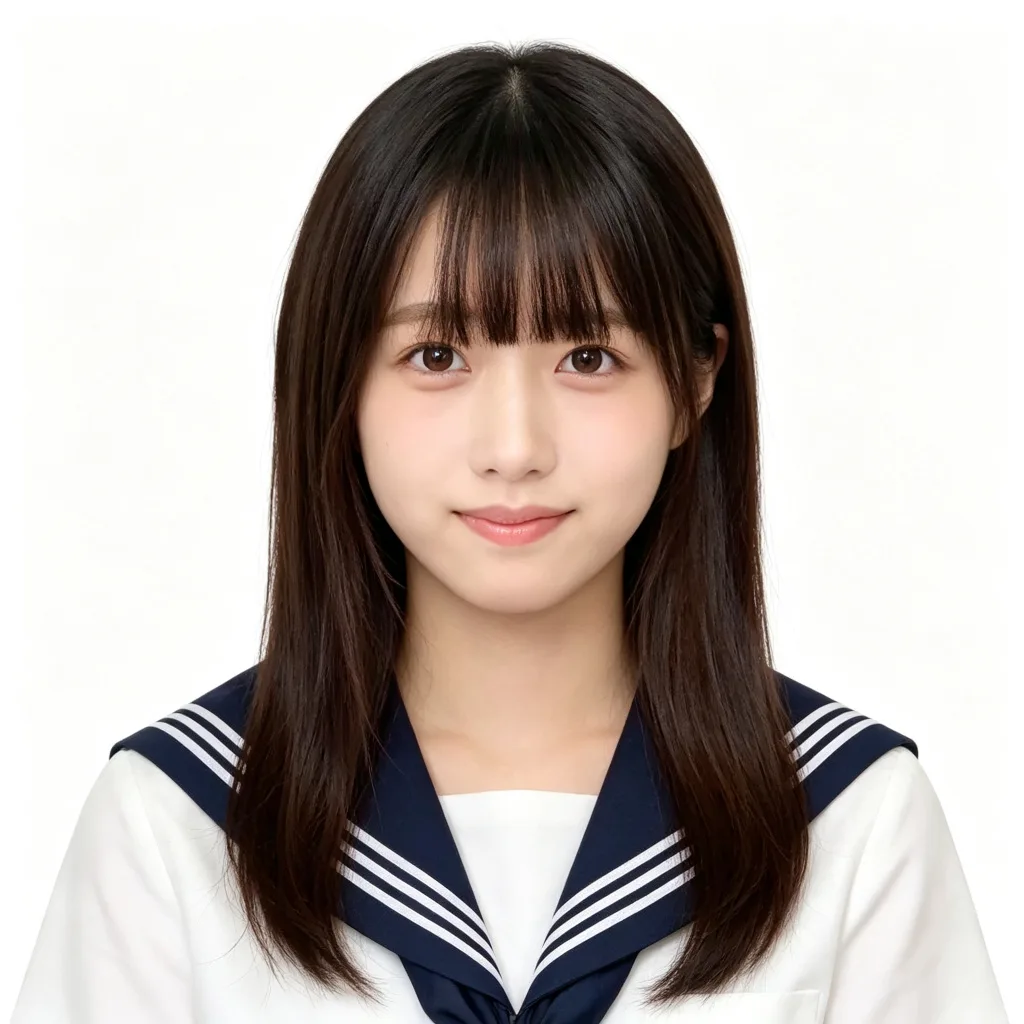 水手服黑长直女头