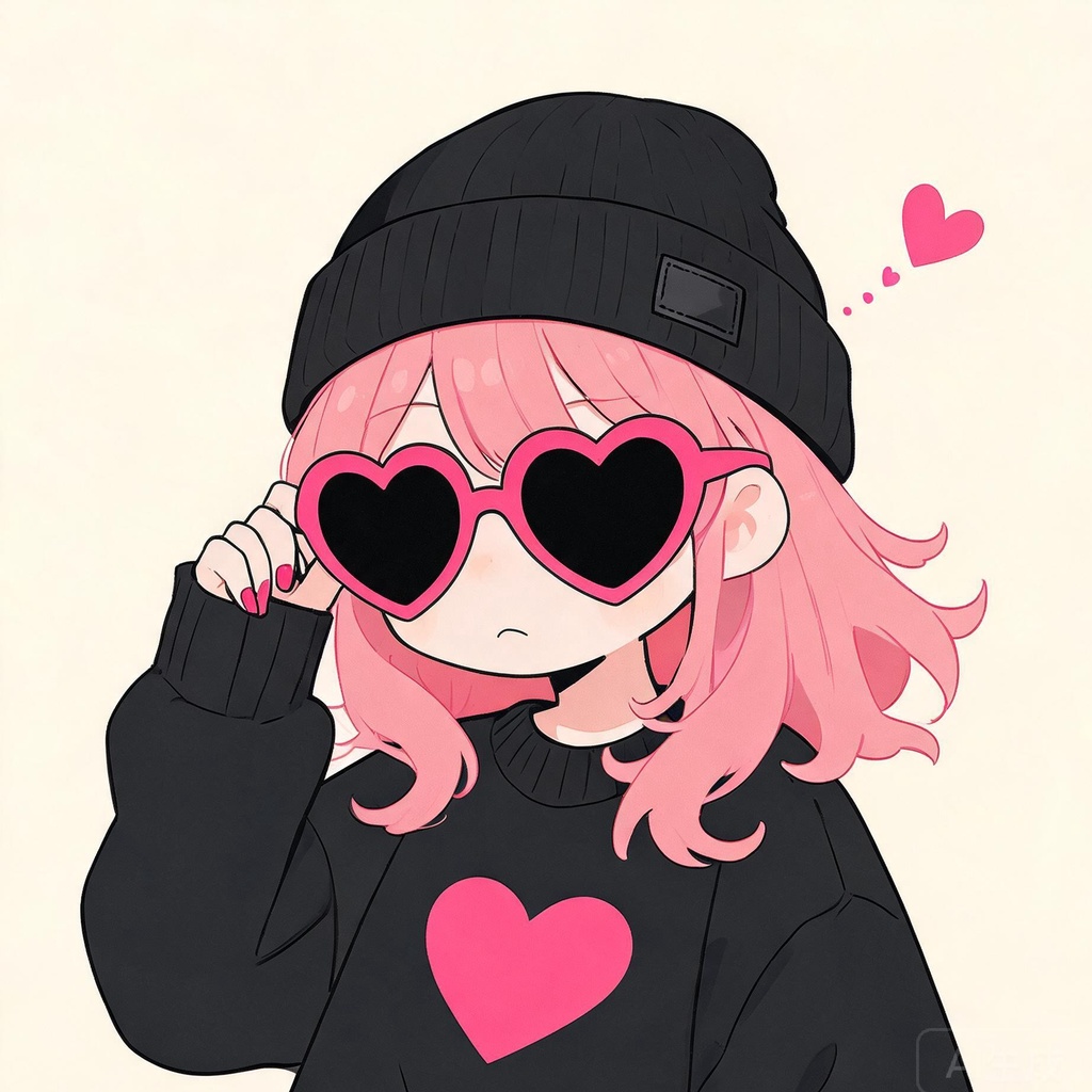 心形墨镜针织少女动漫风头像合集