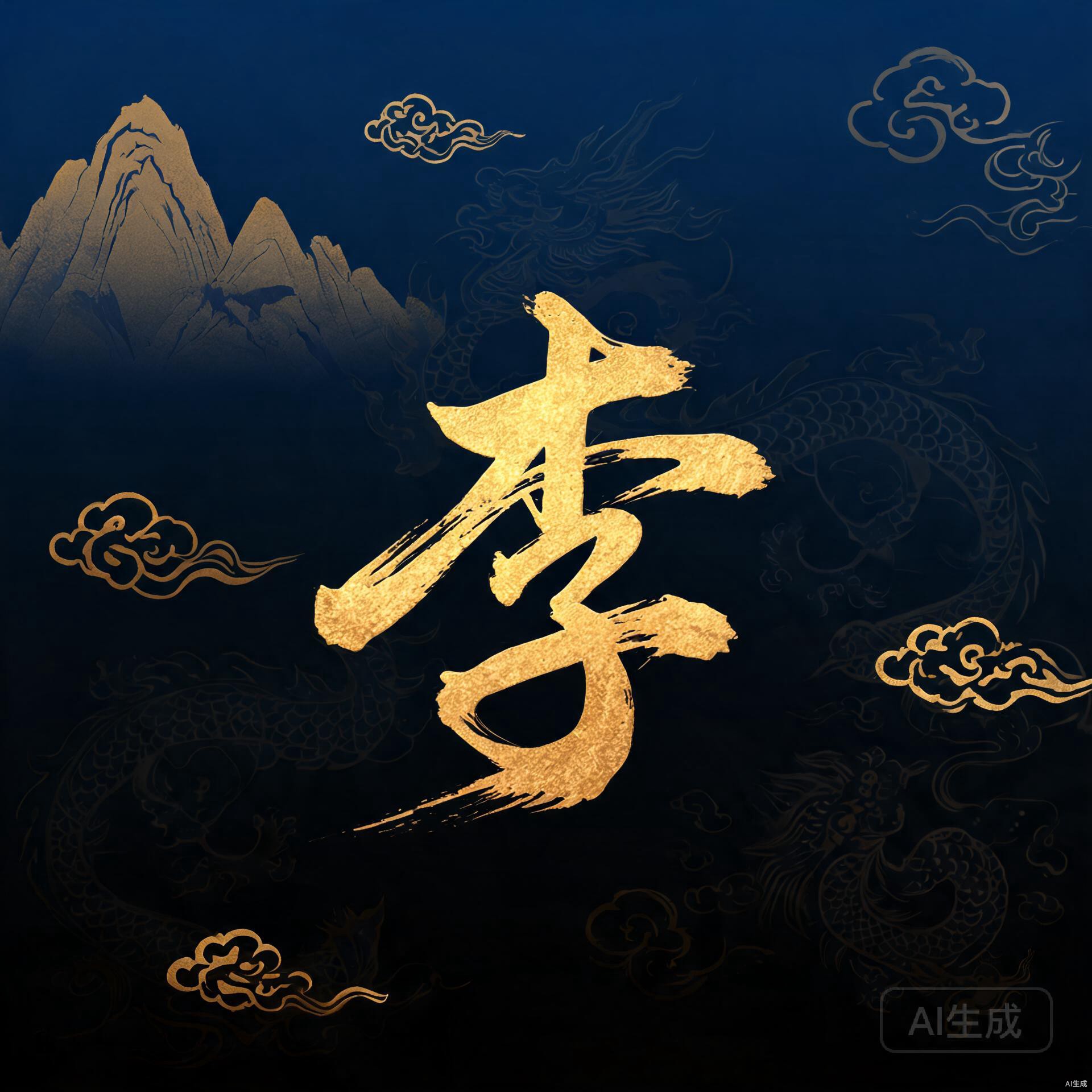 金色书法姓氏头像合集