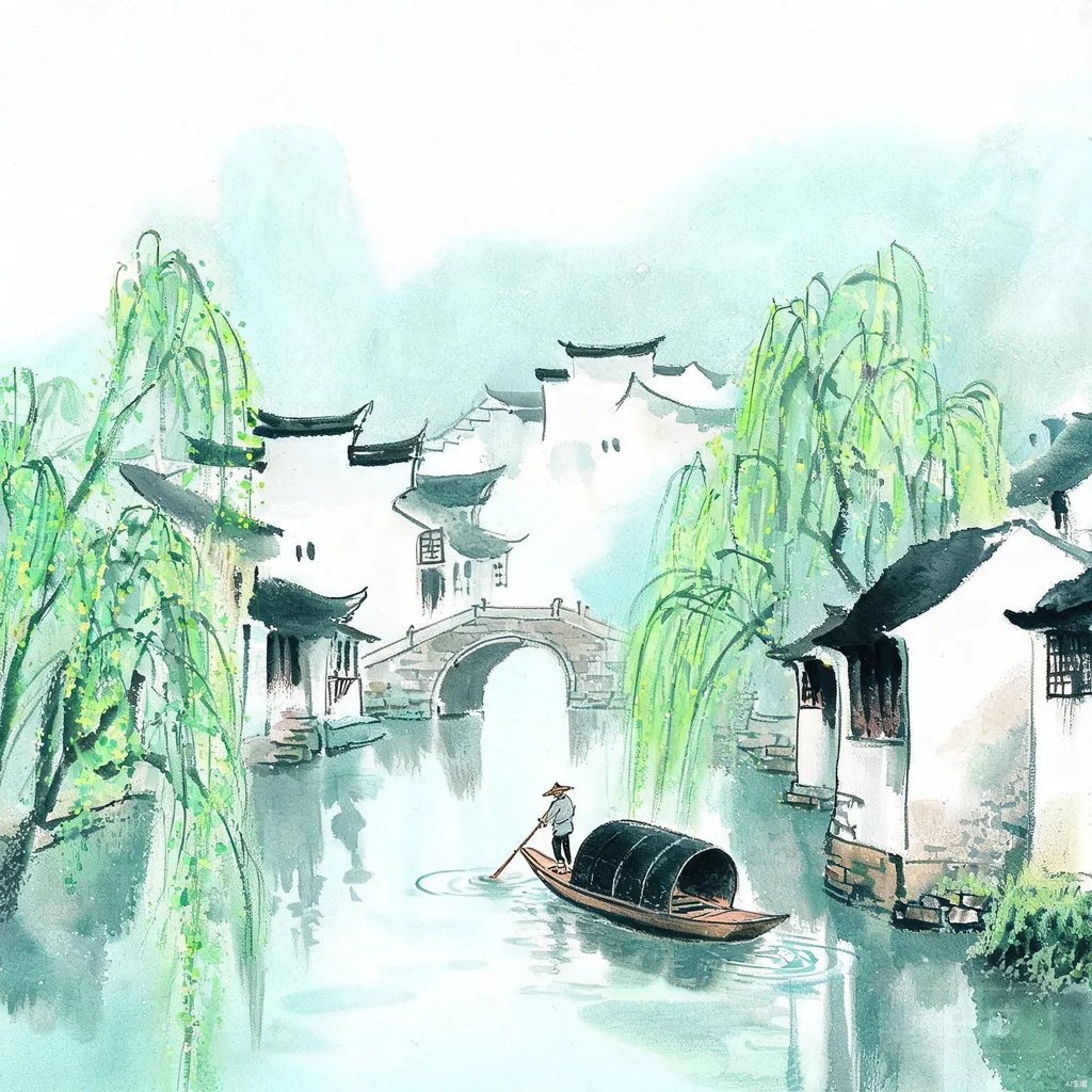 水彩风景手绘头像合集