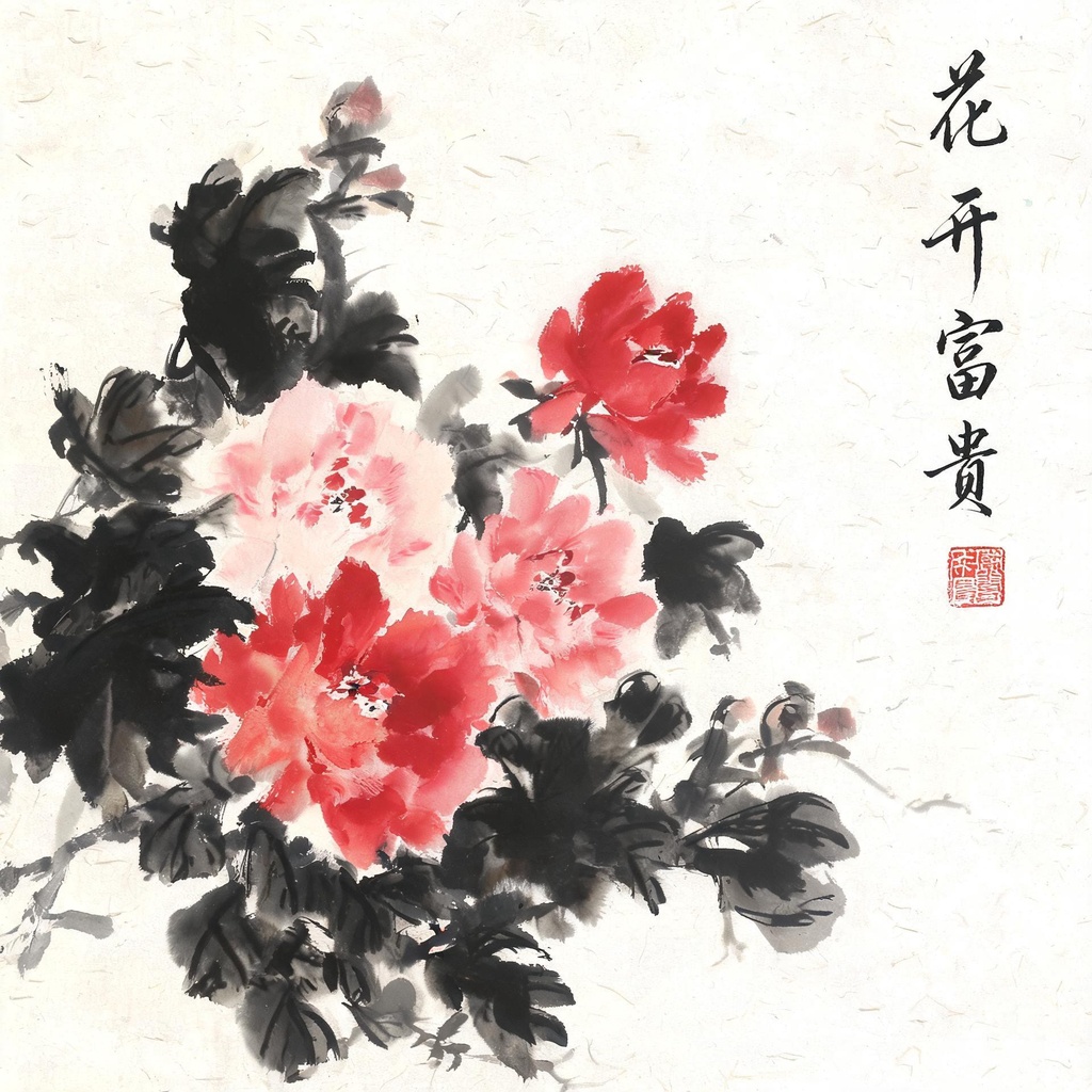 写意牡丹花开富贵头像合集