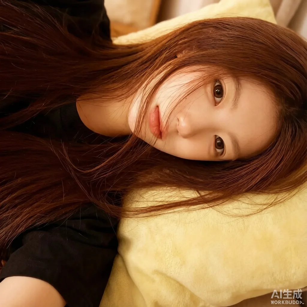 暖光躺卧少女