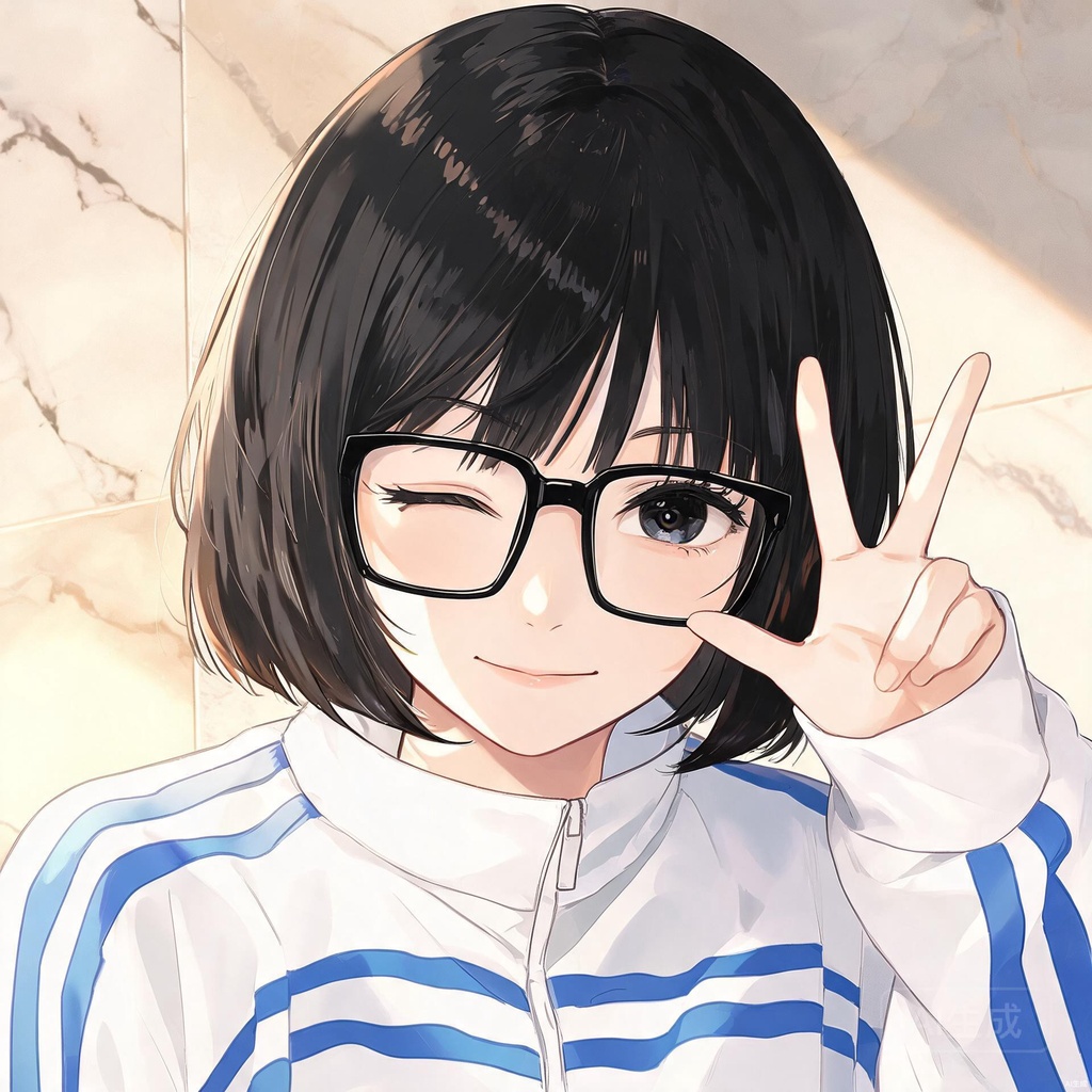 运动风眼镜女孩头像合集