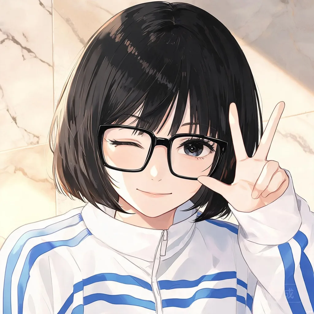 运动风眼镜女孩头像合集